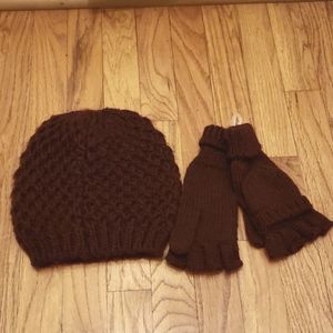 Knit hat and glove set